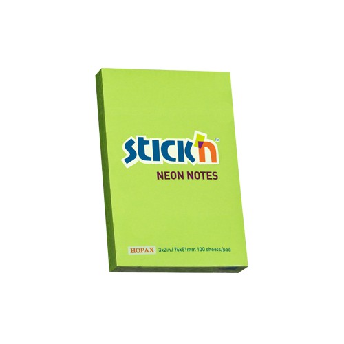 

Stick'n Regular Notes 21163 (3x2) Neon Lime - Memo Tempel - ATK