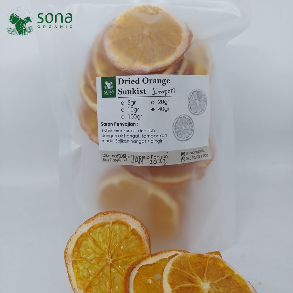 

Dried Orange Import 40 gr - Jeruk Import Iris kering - Sona