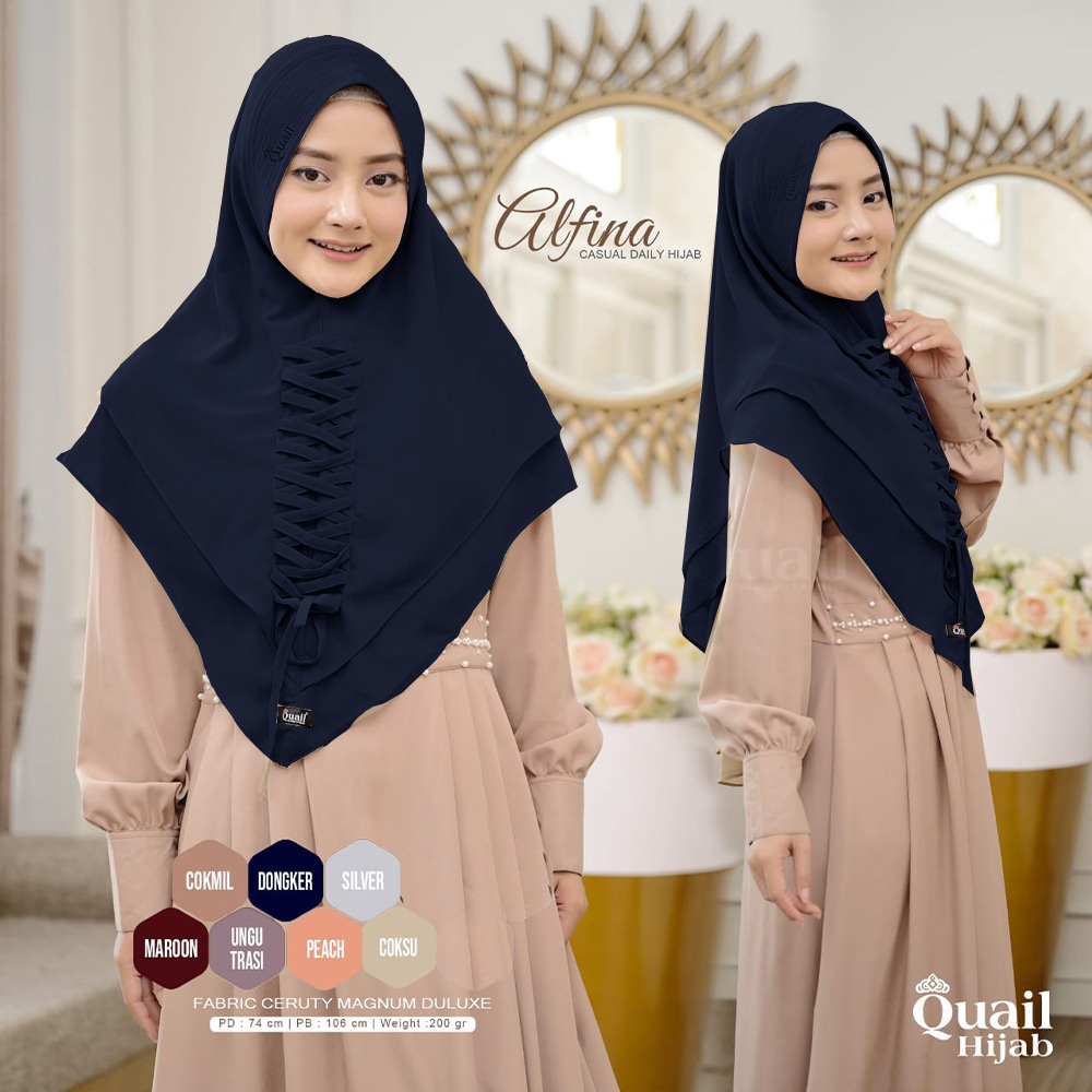 Jilbab ALFINA Quail Hijab Original Khimar Daily Cerutty Premium Terbaru COD Distributor Resmi