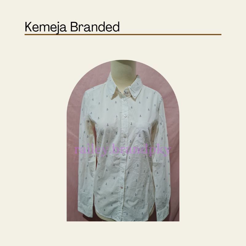 Kemeja Branded Wanita Murah Warna Putih Lengan Panjang