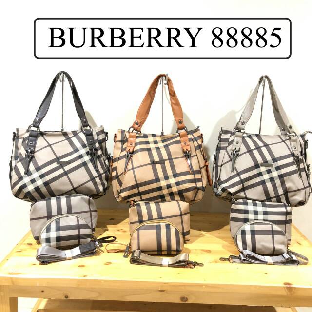 Tas Wanita Burberry 88885 plus 2 dompet ukuran 32x28 cm Hand Bag Shoulder Bag BISA BAYAR DITEMPAT.!!