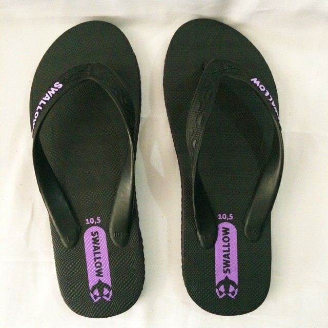(COD) SANDAL JEPIT KARET SWALLOW BLACK PEARL M02 MURAH