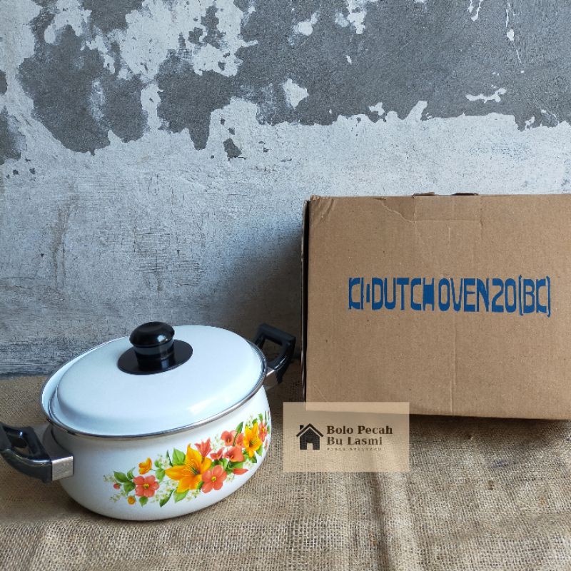 Dutch Oven 20 /24/ panci tutup enamel/dutch oven enamel/ panci wadah sayur