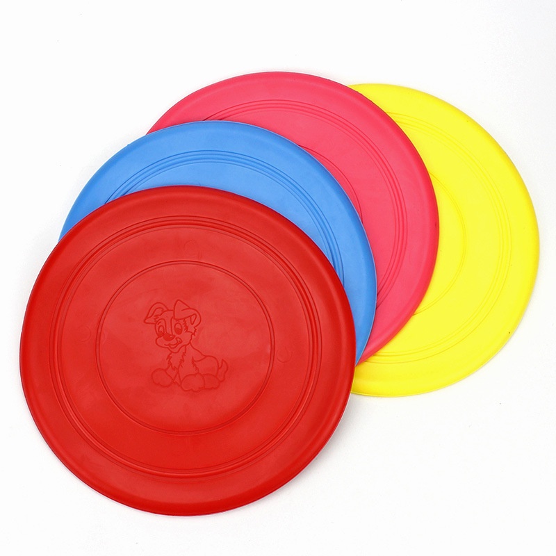 【Yayapet】17.5CM Mainan Anjing Lempar Tangkap Flying Frisbee Dog Play Outdoor Training Silikon Rubber Terbang Dog Toys Pet Mainan Hewan Piring