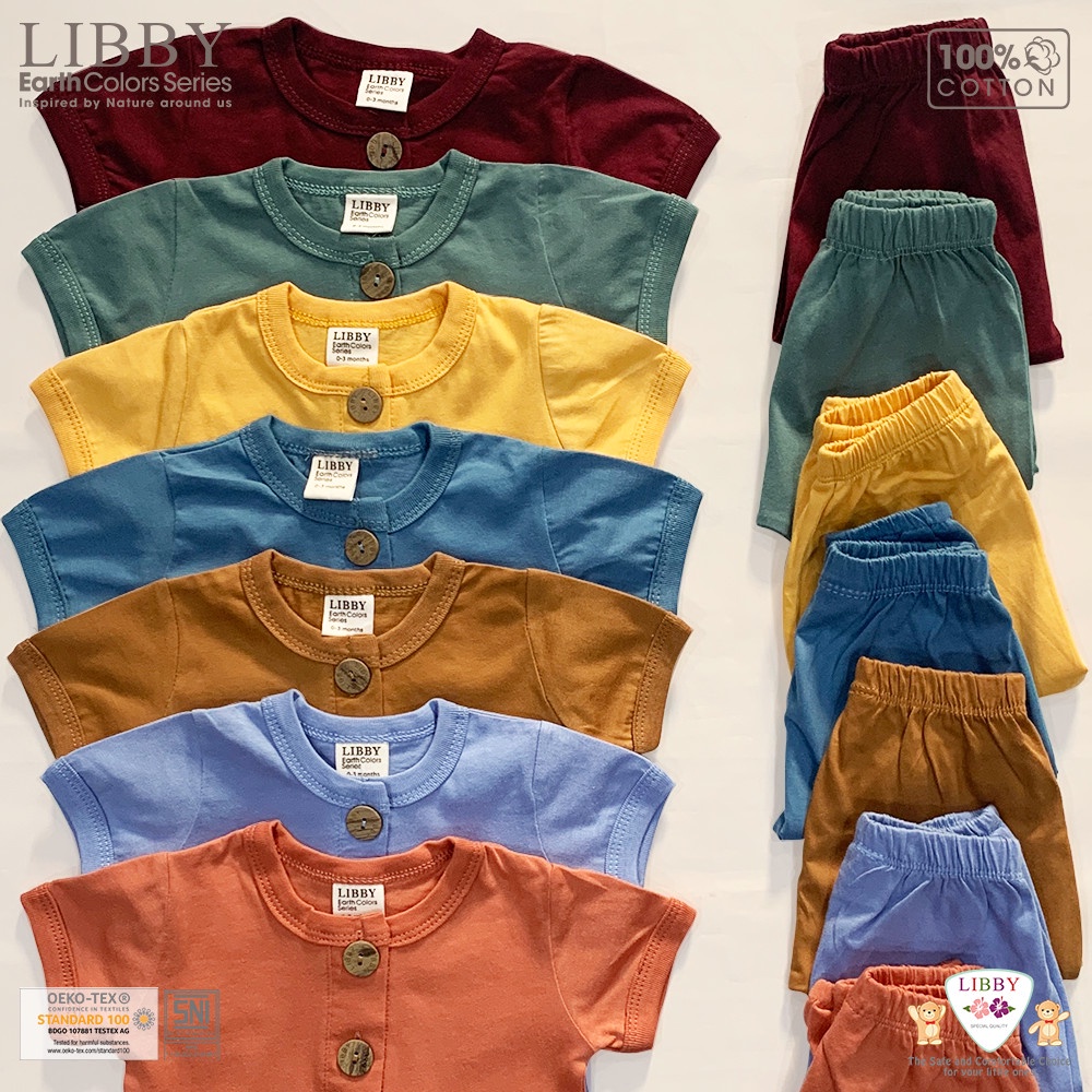 NEW COLOR LIBBY EARTH SERIES ROCCO SET BUTTON SHIRT JOGGER PANTS SETELAN BAJU ANAK UNISEX 0-2 TAHUN