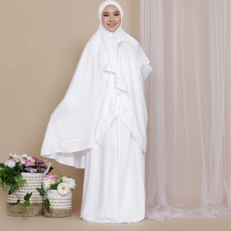 Mukena Rayon Putih Polos Dewasa Original Bonus TasMukena Pondok Mukena Polos Mukena Setelan Mukena P