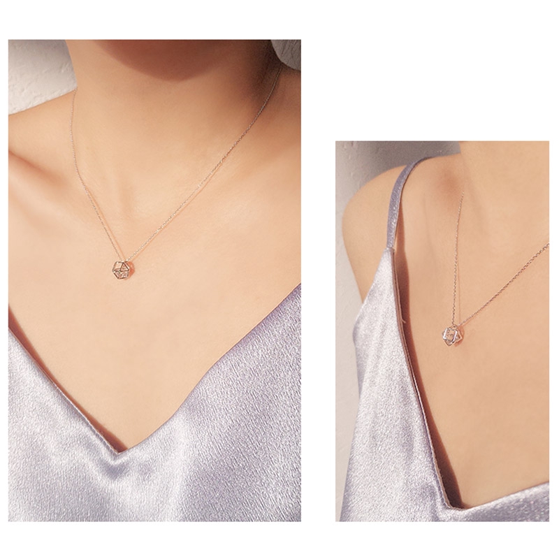 Kalung Choker Liontin Geometris Warna Silver Untuk Wanita