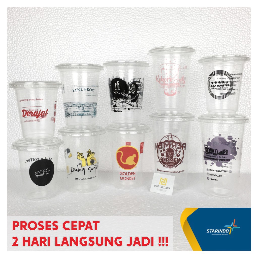 SABLON GELAS CUP STARINDO 12 14 16 18 22 OZ KUALITAS TEBAL 7 - 9,5 GRAM BERKUALITAS