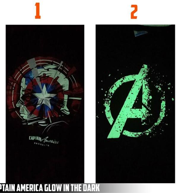 256UG Kaos Captain america Kaos Glow In The Dark Kaos Avengers End game *