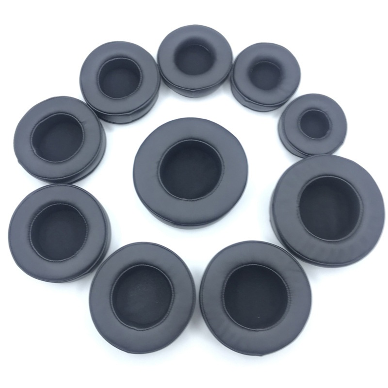 Gro 2pcs set Bantalan Telinga Bantalan Telinga Bahan Kulit PU Earpads Bantal Headphone 65mm-110mm