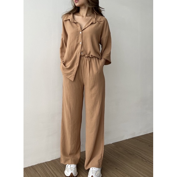 ESSI Sagi Set (top and pants)-Cream