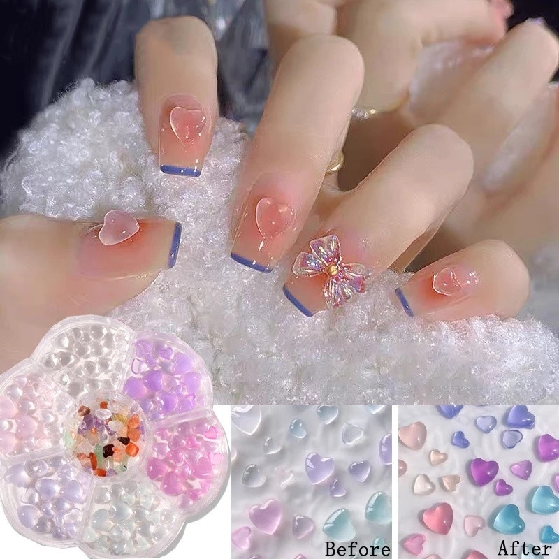 7 Grid / Kotak Stiker Kuku 3D Desain Pita Laser Untuk Dekorasi Nail Art