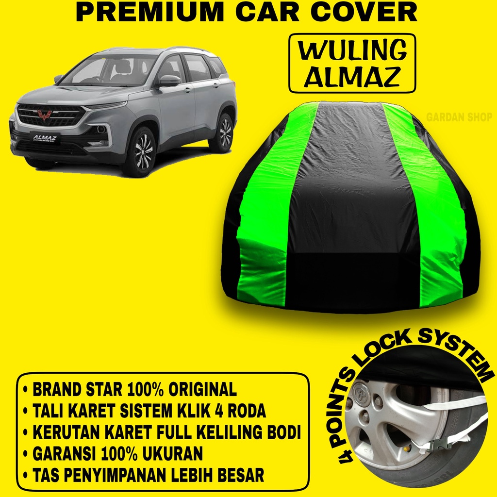 Body Cover WULING ALMAZ Sarung Strip HIJAU Penutup Pelindung Bodi Mobil Wuling Almaz PREMIUM