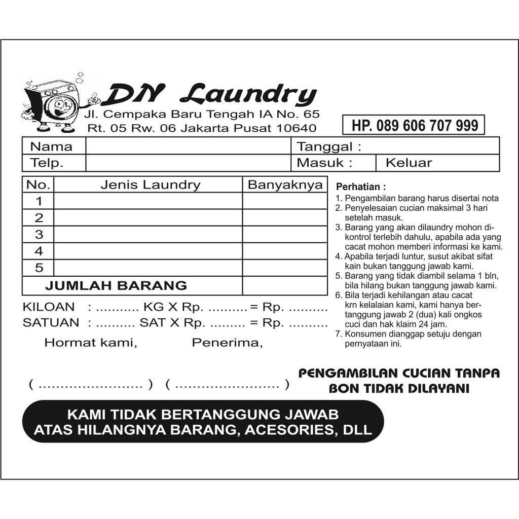 CETAK NOTA KONTAN UKURAN 10 X 16 CM 2 PLY | Shopee Indonesia