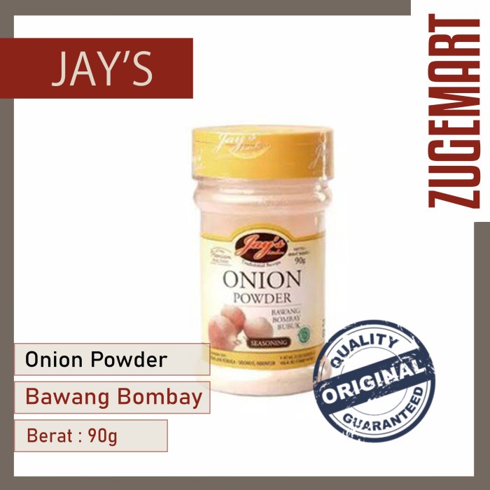 

Jay's Onion Powder / Bubuk Bawang Bombay / Jays Onion / Jay Onion 90Gr