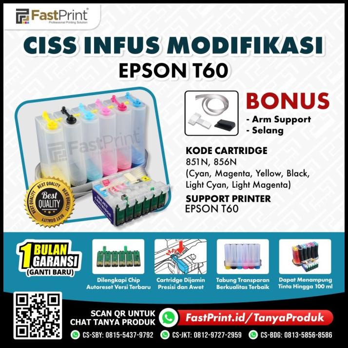 Fast Print Ciss Infus Modifikasi Epson T60 Kosongan