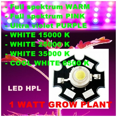 LED HPL FULL GROW 1W WATT PLUS HEATSINK HIDROPONIK AQUASCAPE ARWANA