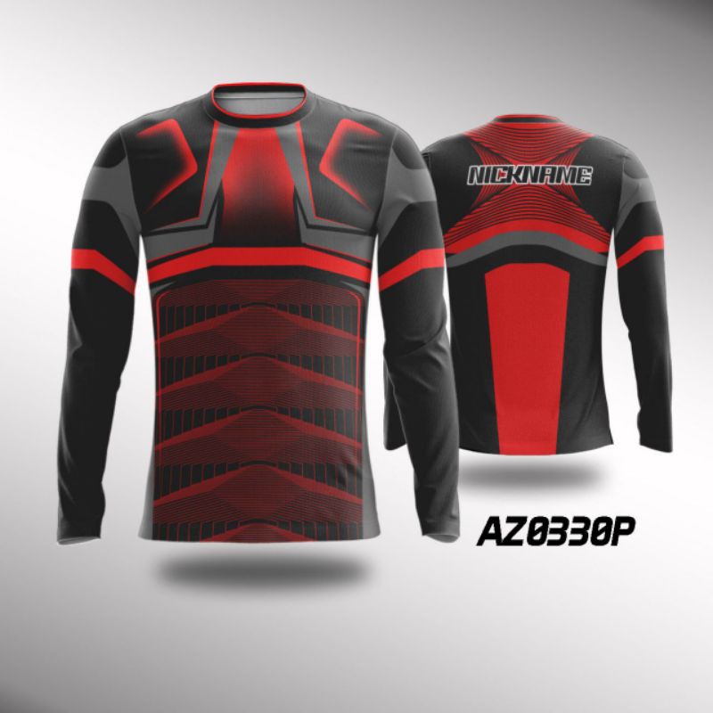 Kaos Jersey Game Esports Mobile Legend PUBG FF Custom Free Nickname lengan panjang AZ0330P XS - XXL