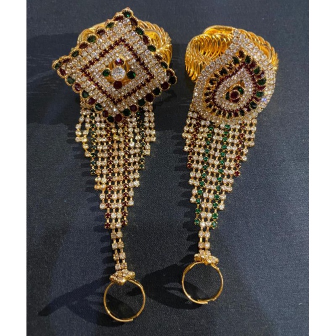 Gelang jeri india/gelang jeri dan  cincin/fashion india / gelang sambung cincin india