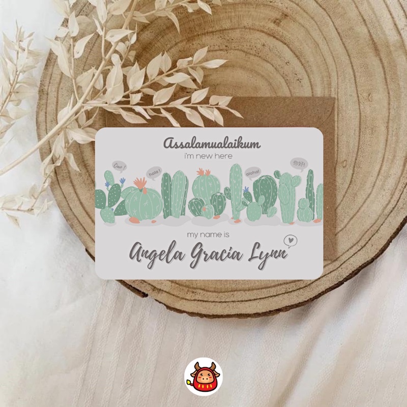 New Design Muslim / non muslim Premium Baby Milestone Card free custom name card cactus pastel themed best seller limited edition baby girl and boy