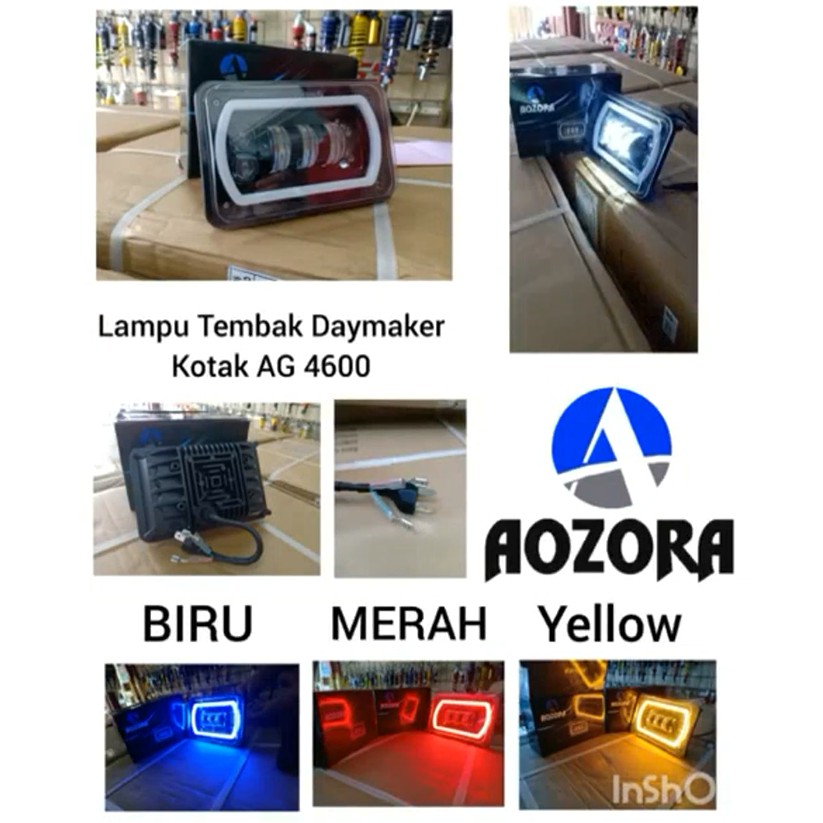 Lampu Daymaker Kotak GL 100/WIN/ PRO/MAX/KING/ TS, DOT SAE KUALITAS IMPORT 38 vot