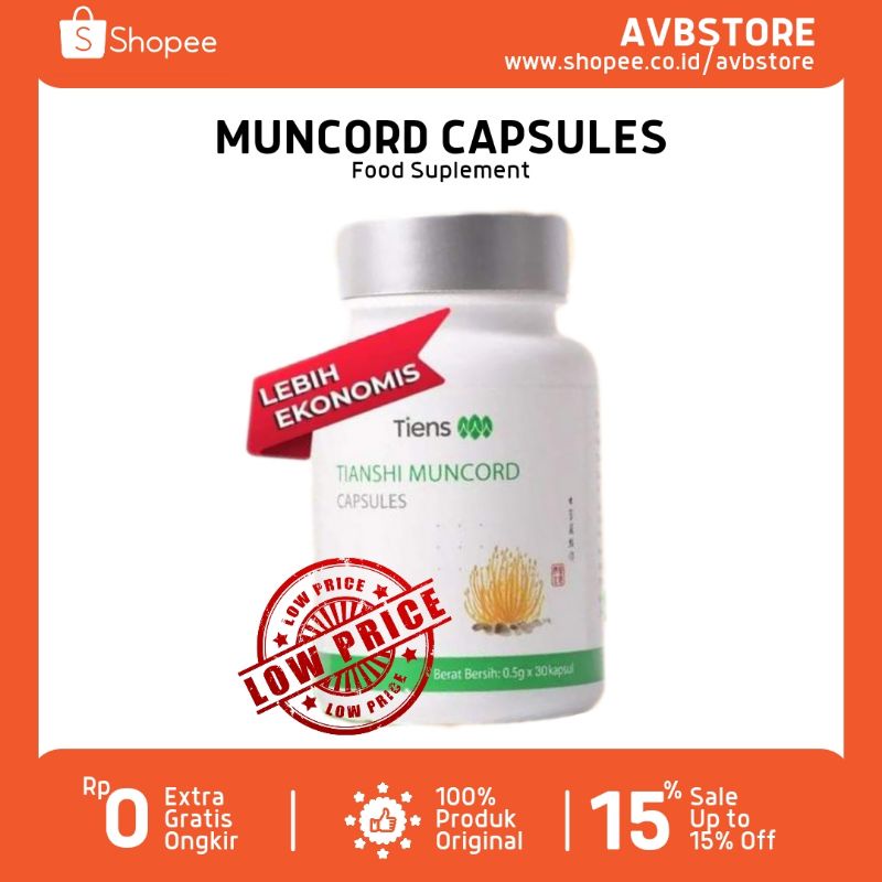 Muncord isi 30 kapsul dan 100 kapsul, antibiotik alami dan mengandung cordyceps utk vitalitas