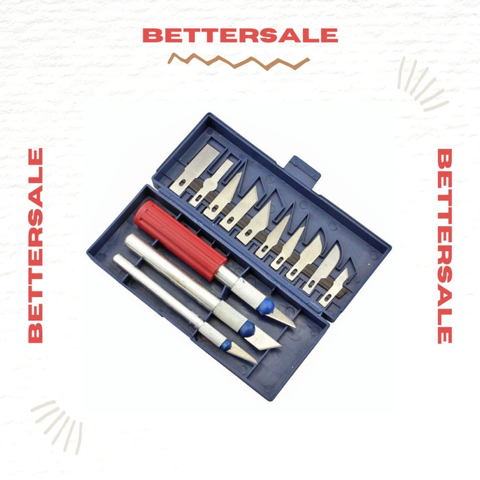 

UKIR-ALAT- KNIFEZER SET PISAU UKIR SENI 13 IN 1 CRAFTING ART KNIFE WITH 3 HANDLE -ALAT-UKIR.