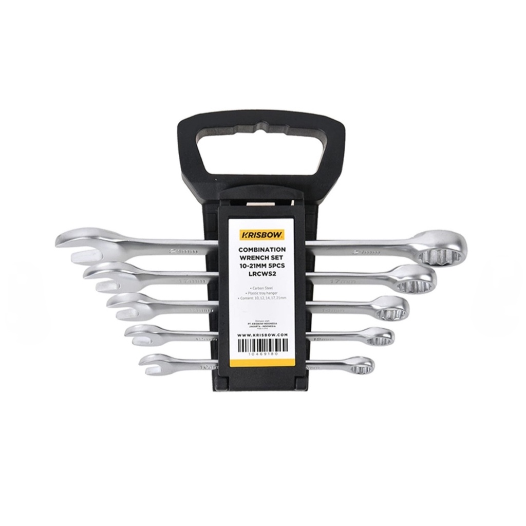 Kunci Ring Dan Pas Krisbow Combination Wrench Set 10-21mm Isi 5 Pcs