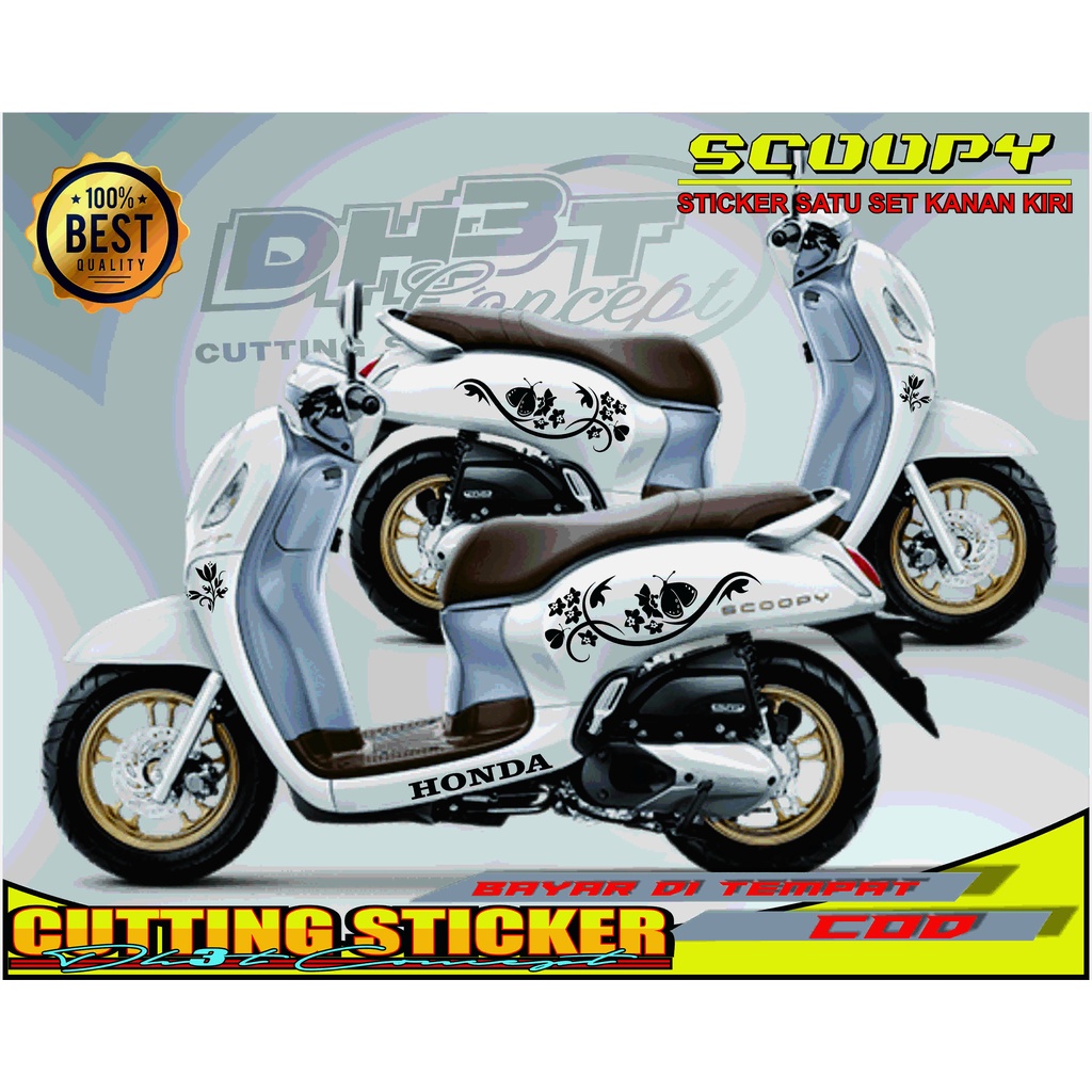 STICKER SCOOPY FRAME FLOWER BUTTERFLY CUTTING STICKER SCOOPY 2021 STIKER SCOOPY FLORAL SCOOPY PRISTA