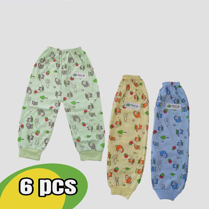 [6pcs] CELANA BAYI PANJANG FULLPRINT