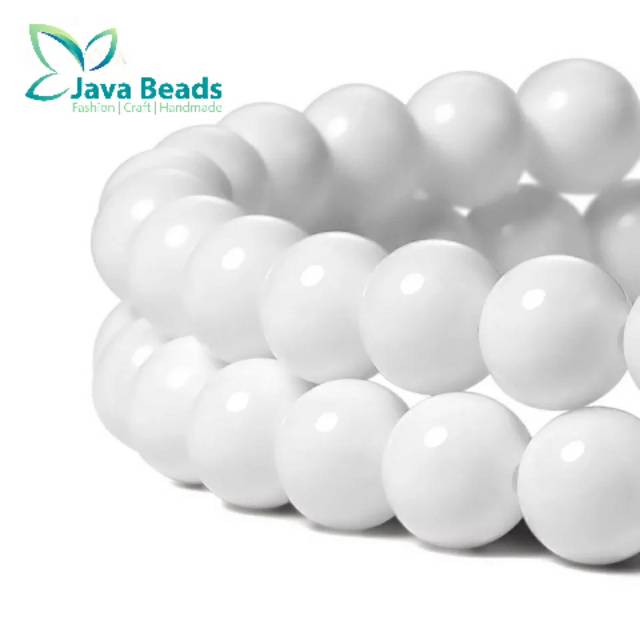 Bahan Gelang Manik Batu Alam White Jade
