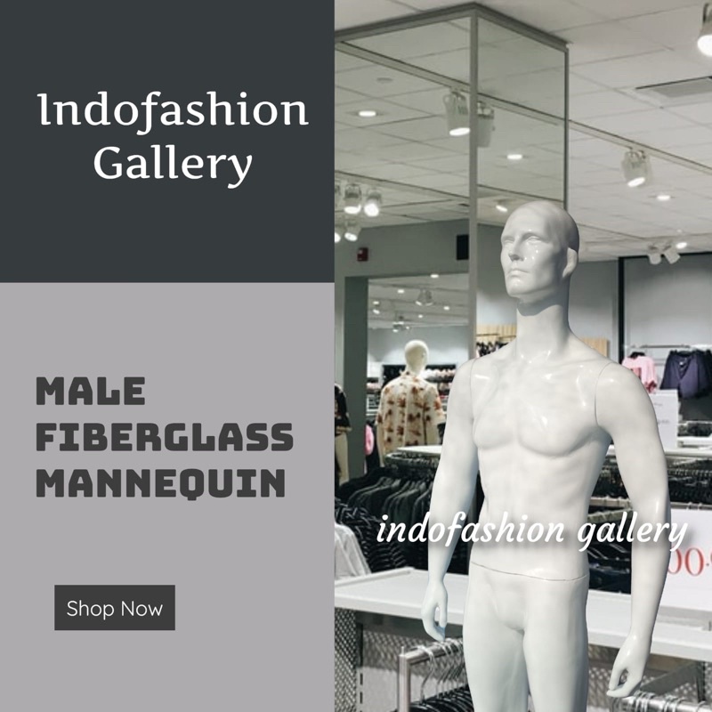 Patung Baju Full Body Pria Bahan Fiberglass Ada Wajah