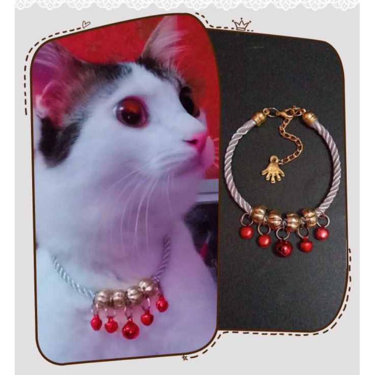 kalung kucing silver lonceng 5 mewah dan elegant