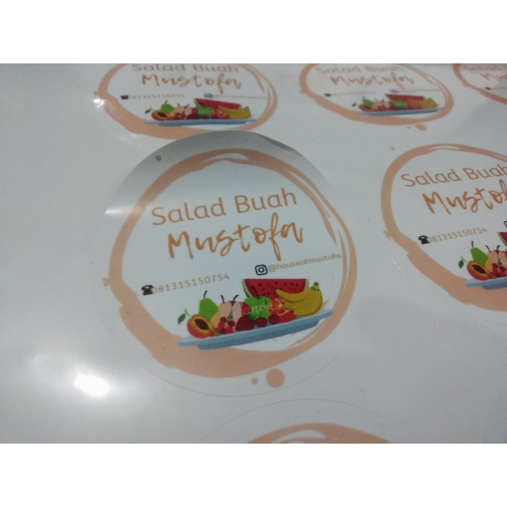 Cetak Stiker Label Makanan Anti Air/ Label Kemasan + Cutting / Cetak Stiker Label Online Shop VINYL Glossy