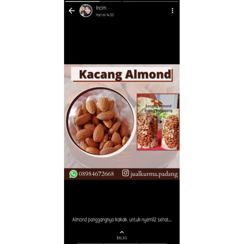 

Kacang Almond 500 gram