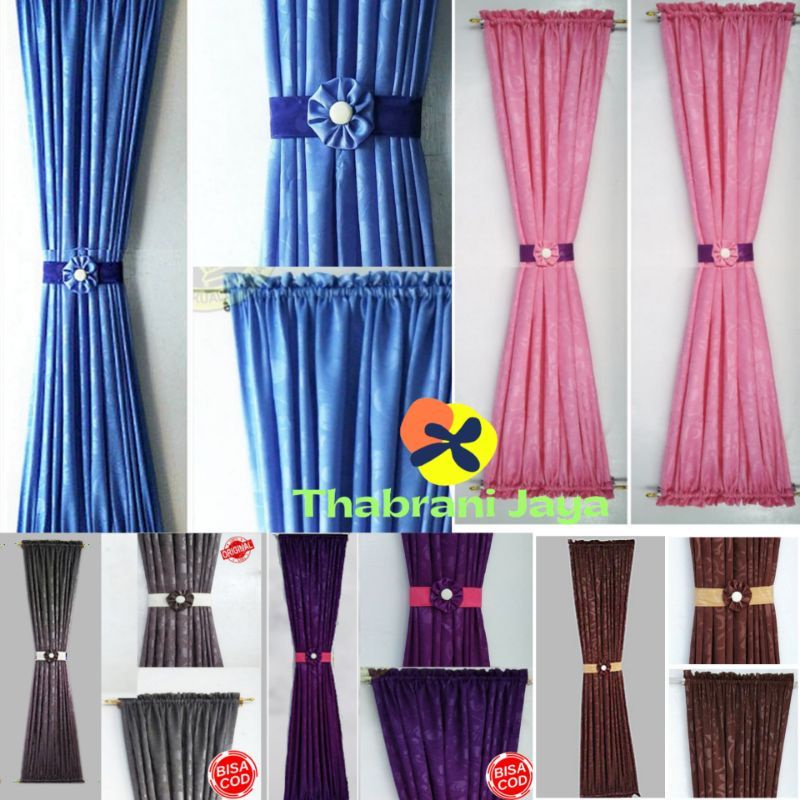 Gorden Jendela Kain Tebal Embosh Gorden Kupu Kupu Gorden Spiral Abu Abu Merah Hijau Coklat Ungu Mocc