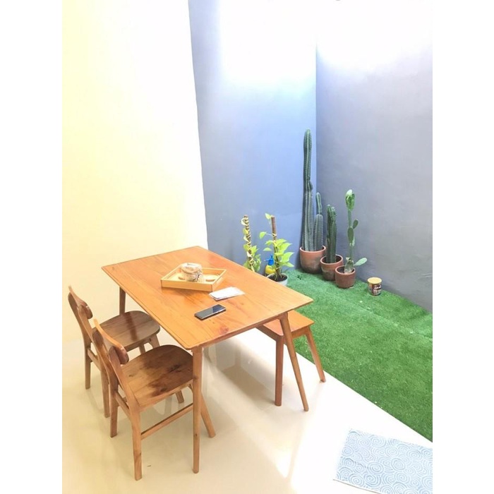 Adiku Meja Makan Kayu 4 Orang HOKKAIDO