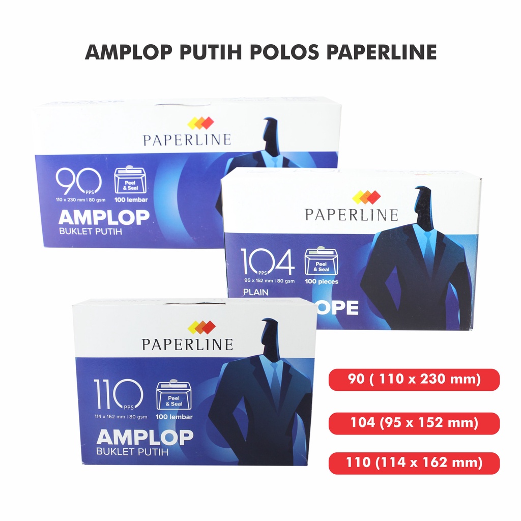 

Amplop Putih Paperline Polos Dengan Perekat Isi 100 Lembar Bermacam Ukuran