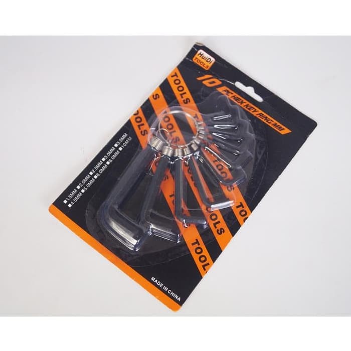 Kunci L isi 10pcs/set kunci L ukuran 1.5-10mm/Tools Wrench/Set Hex Key Ring 10pcs/kunci L Kuat Murah Awet