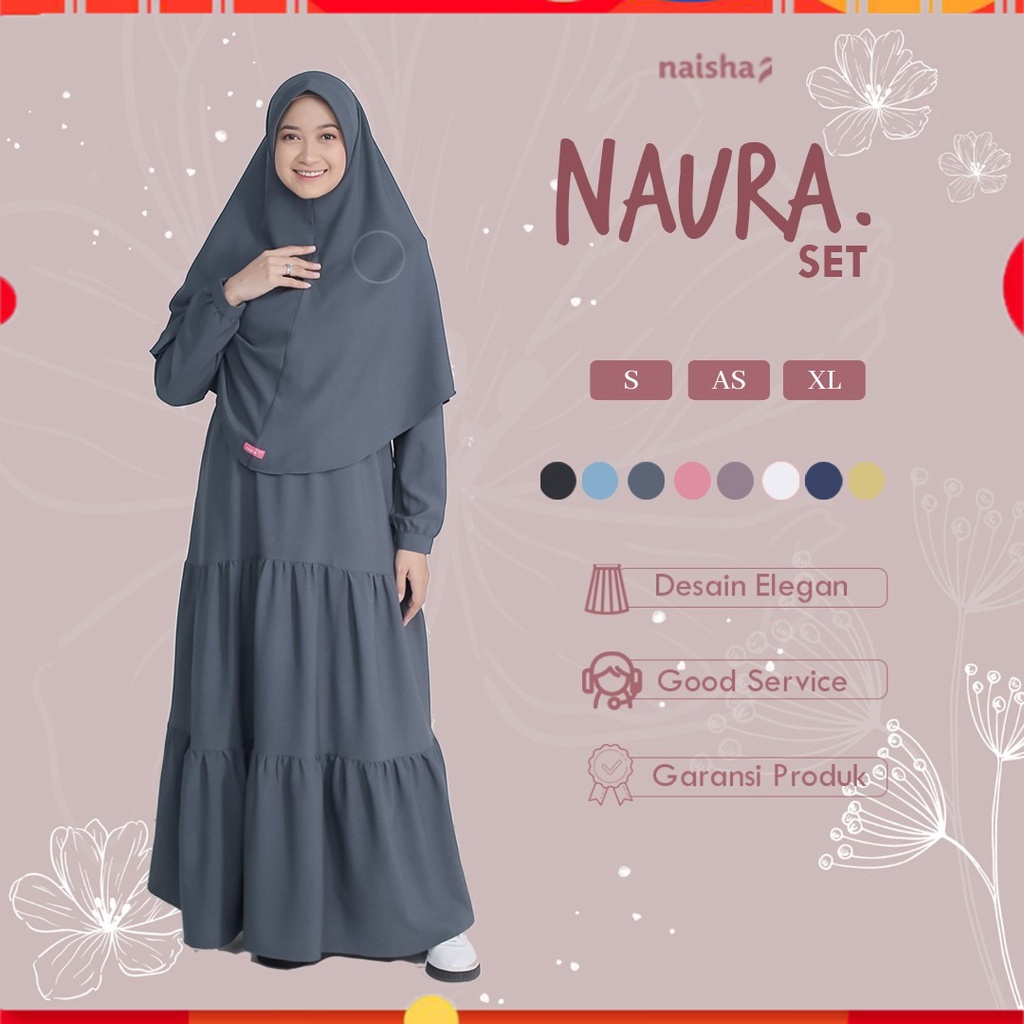 Gamis Set Naura + DInah Bergo