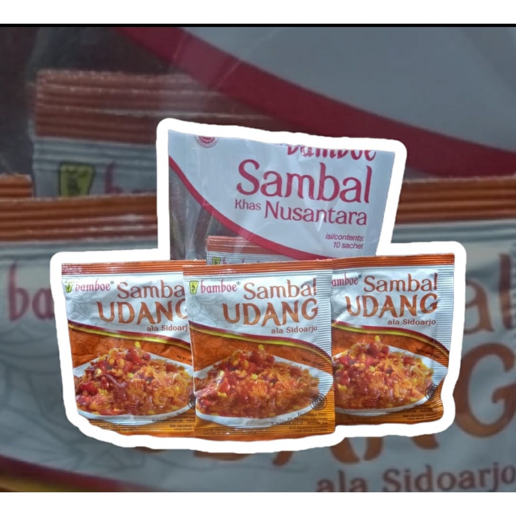 Bamboe Sambal Khas Nusantara Sachet 15 gr Ijo Bawang terasi Udang