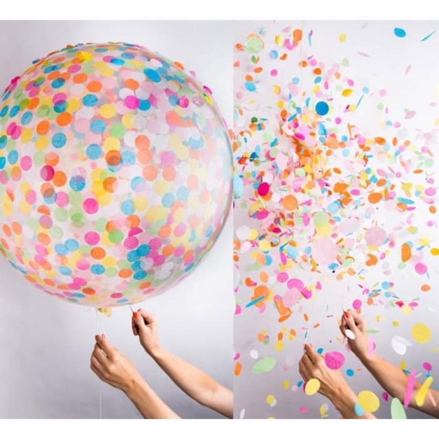 Isiian balon - kertas isi balon - payet balon - confetti kertas warna - confetti tabur warna warni