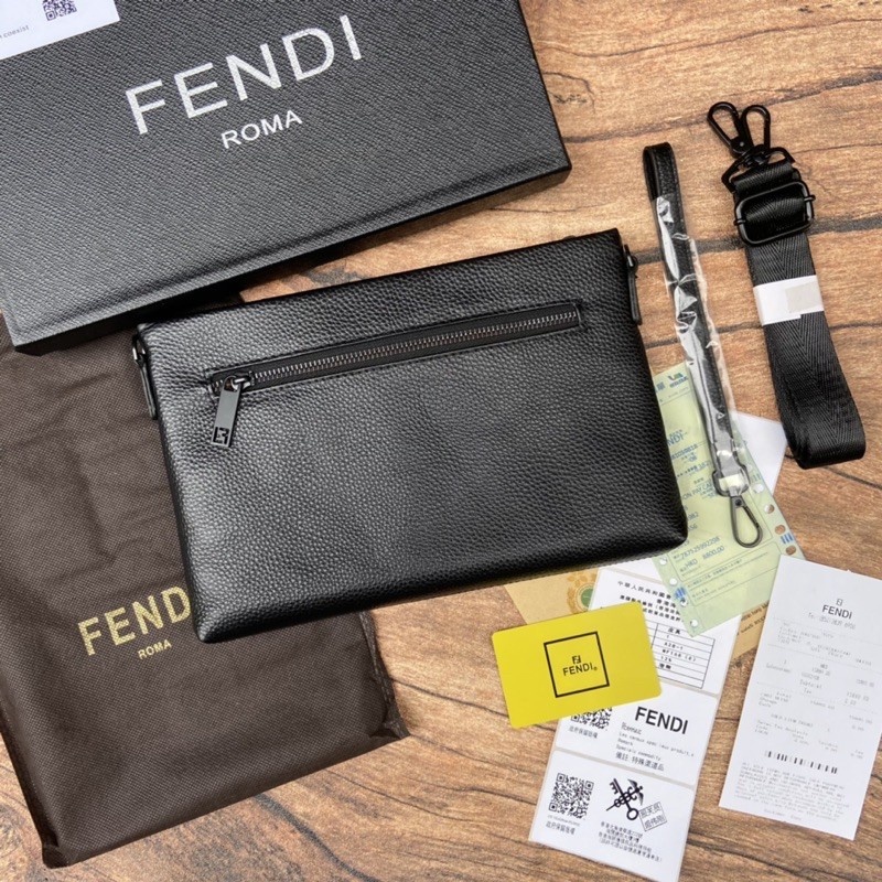 Diskon! Clutch Fend! Wanita Kulit Asli - Original