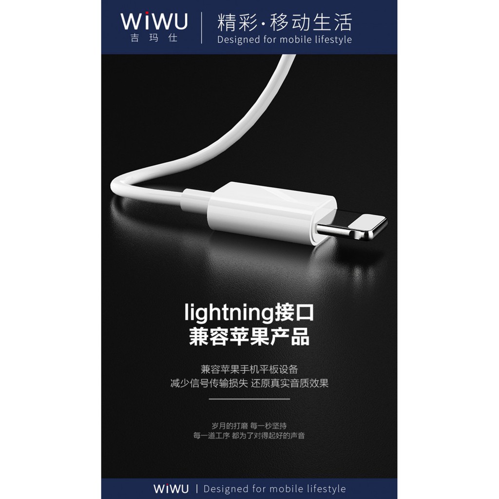 Original WIWU EB01 - Earbuds Earpods Lighting with Charging Function