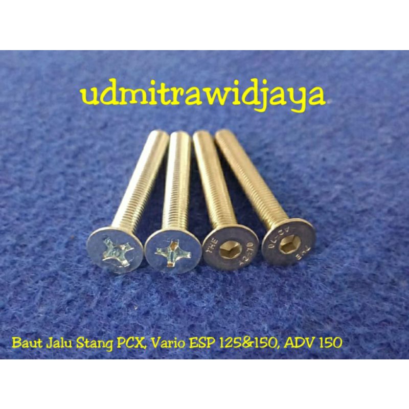 Baut Baud L Screw Bandul Jalu Stang Honda PCX Vario 125 150 Adv 150 Stainless Anti Karat Universal Sepasang baut verseng L ss variasi anti karat 1set 2pcs