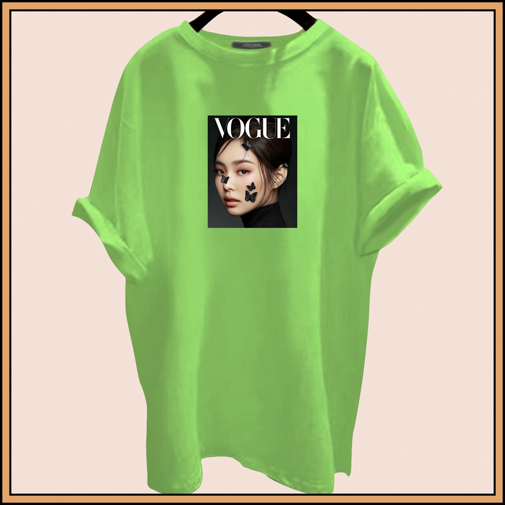 CALVIERO SHOP - BAJU KAOS ATASAN WANITA PRINT VOGUEE JENI LOGO GALAXY PRINT