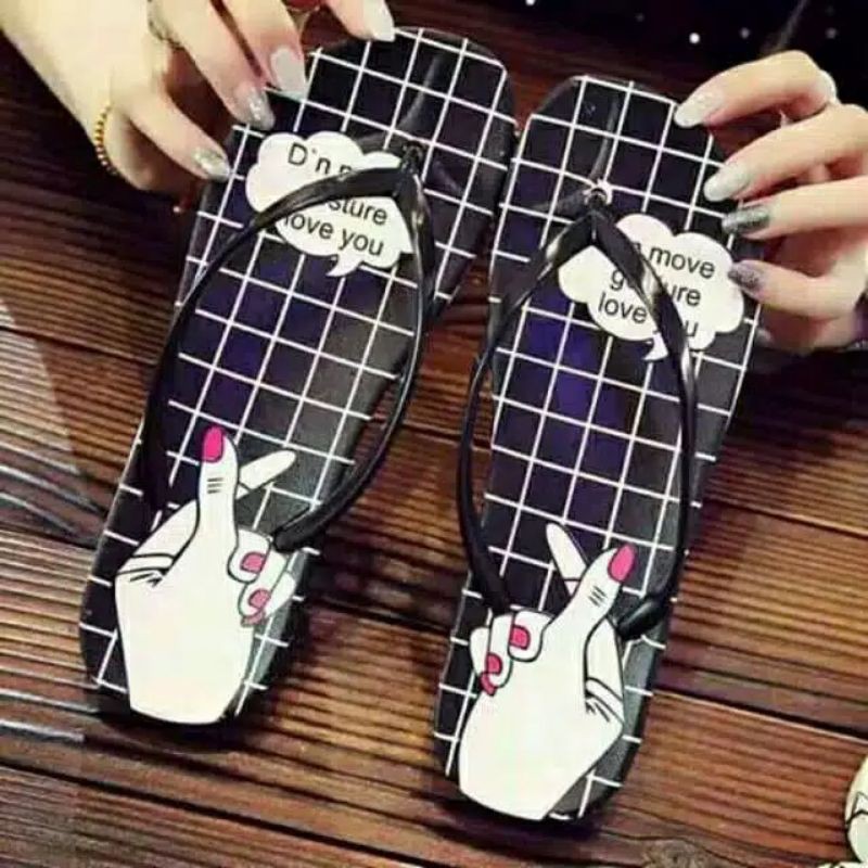 Sandal Jepit Wanita Motif Jari