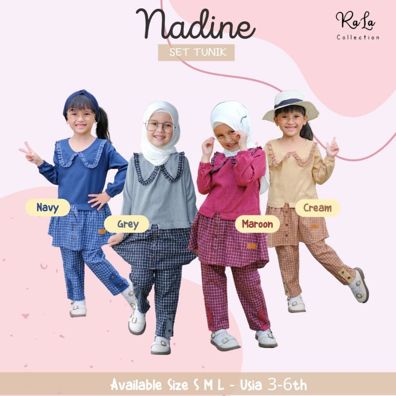 setelan tunik nadine/ setelan tunik anak/ tunik anak perempuan/ tunik murah anak/ tunik import anak 