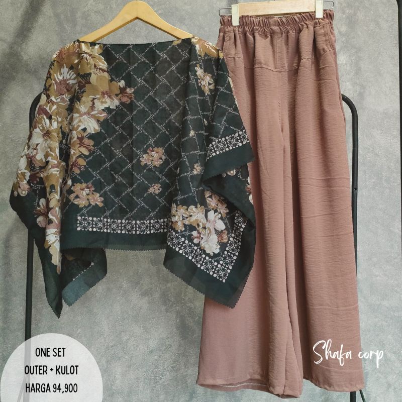 OUTER KIMONO SCARF CROP TOP / SET KULOT