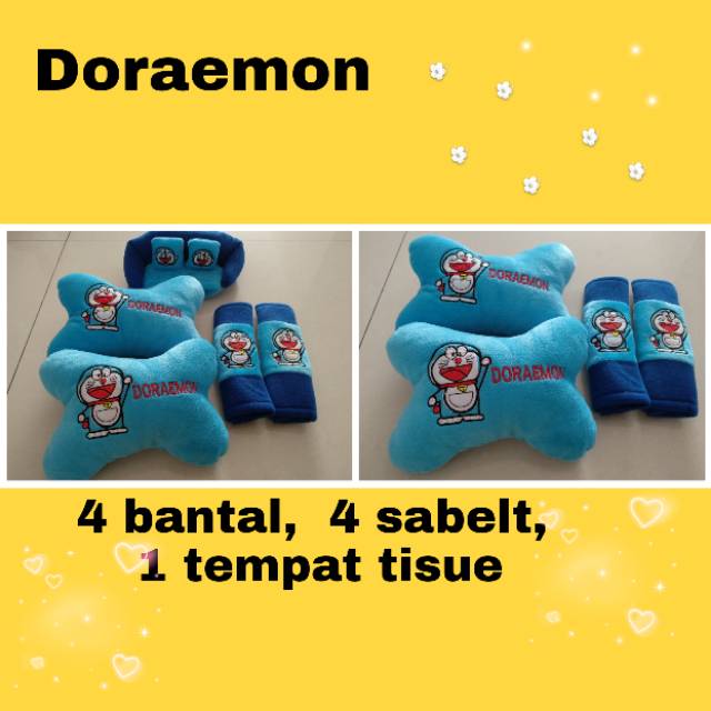 Paket bantal leher mobil tulang tempat tisue set melody